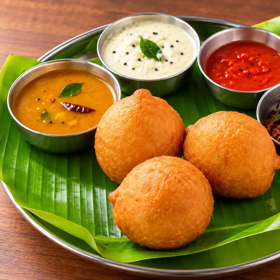 Mysore Bonda 3pcs — Enjoy three golden-fried Mysore Bondas, perfectly crispy on the outside at Apna Bazar - Eatery